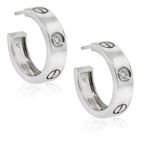 cartier white gold hoop earrings